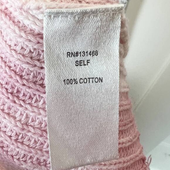 Fate Pink Tie Dye Distressed V-Neck Oversized Cropped Sweater Top Size Medium - Picture 7 of 8